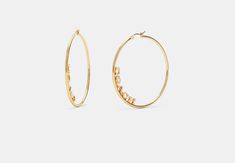 Plated brass 2 1/4 (L) x 2 1/4 (H) Style No. C9111 Sustainable Bag, Medium Hoop Earrings, 40th Gifts, Coach Outlet, H Style, Belt Bag, 4 H, Womens Watches, Women's Earrings