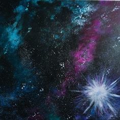 a painting of stars in the night sky