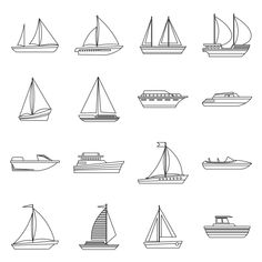 the different types of boats that can be used to draw on paper or paint them