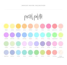 the pastel palette is shown with different colors