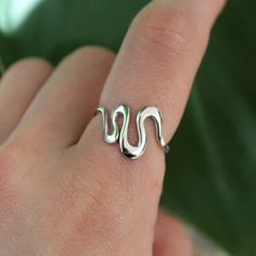 Material: 925 Sterling Silver Size guide included as a photograph  Free UK first class postage  Eco-friendly packaging Based in Dorset, UK Wavy Ring, Dorset Uk, Wave Abstract, Wave Ring, 925 Ring, Ring Dainty, Pretty Rings, Rings For Women, Etsy Fashion