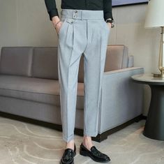 Améliorez votre garde-robe professionnelle avec notre pantalon élégant de costume slim. Fabriqué avec des matériaux de haute qualité pour un look élégant et moderne. Parfait pour toutes les occasions, ce pantalon vous donnera une allure assurée et soignée. Montrez votre côté élégant avec ce pantalon slim à la coupe parfaite.

Matière : viscose 30%, polyester 70%.
Style : décontracté, décontracté élégant, élégant Décontracté/Smart Casual/Elégant
Sexe : Homme
Avantages : Confortable
Motif : Solide Modern Slim Fit Trousers, Gray Business Pants For Spring, Slim Fit Ankle-length Business Pants, Slim Fit Ankle Pants For Business, Business Slim Fit Ankle-length Pants, Modern Fitted Leather Pants, Slim Fit Straight Pants For Business, Business Slim Fit Straight Pants, Elegant Business Work Pants Straight Cut