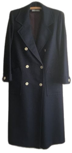 Chic Navy Double-breasted Peacoat, Chic Navy Long Peacoat, Long Blue Formal Outerwear, Navy Peacoat With Button Cuffs For Fall, Womens Jackets, Blue Wool, Winter Coat, Double Breasted, Jackets For Women