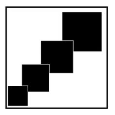 black and white squares are arranged in the shape of a rectangle on a white background