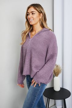 Plum Sweater, Drop Shoulder Sweater, Shoulder Stretch, Zip Collar, Quarter Zip Sweater, Curvy Plus Size, Elements Of Style, Drop Shoulder Sweaters, Ribbed Knit Top