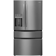 a large stainless steel refrigerator freezer