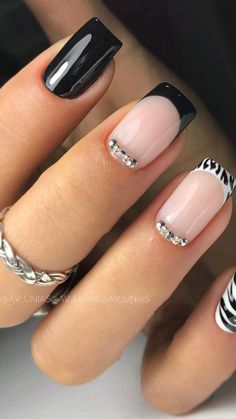 Black And White Nail, Zebra Nails, Nail Remover, Coffin Press On Nails, New Nail Art, Fake Nail, False Nail, Nail Manicure, False Nails