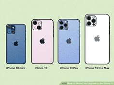 four iphones in different colors and sizes with the same price label on each one