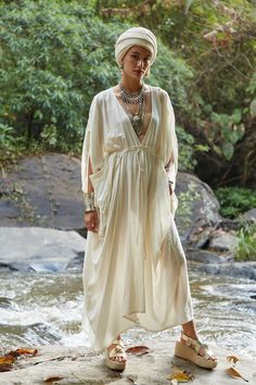 NO.296 Women's Butterfly Sleeve Deep V-neck Maxi Dress, Boho Dress, Bohemian Wedding Dress, Breathable Elegance Dress in Cream - Etsy Summer Wedding V-neck Gown, Summer Wedding V-neck Floor-length Dress, White Bohemian Gown For Summer, White Bohemian Summer Gown, White Bohemian Beach Gown, Bohemian Flowy Maxi Dress For Wedding, V-neck Summer Dresses For Gatherings, Elegant Summer Maxi Dress For Gatherings, Flowy Bohemian Gown