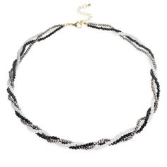 PRICES MAY VARY. Trendy triple layered twisted gemstone necklace, simple and elegant, with three-color statement crystal chain, a sparkly handmade black white and silver natural stone beads choker, suitable to show your charm in this summer. Delicate sparkly crystal choker, circumference approximately 10 inches, adjustable to 14 inches, perfect for stacking, a graceful accessory for daily wearing, special holiday party, music festivals, etc. Gorgeous triple twisted y2k natural stone necklace, gr Twisted Necklace, Beads Choker, Layered Choker Necklace, Black Beaded Bracelets, Party Music, Trendy Fashion Jewelry, Beads Chain, Silver Bead Necklace, Natural Stones Necklace