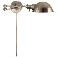 a metal lamp on a white background with clippings to the bulb and arm