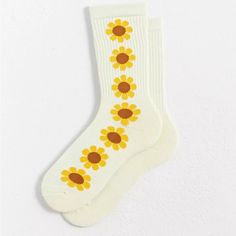 Repeat Sunflower Socks Cut In A Classic Crew Length. Cotton-Poly Blend Offers A Soft And Comfortable Wear While Rib-Knit Cuff Offers A Secure Fit. Content + Care - Cotton, Polyester - Machine Wash - Imported Size - Length: 14” Sunflower Socks, Urban Outfitters Socks, Emily In Paris Outfits, Floral Tights, Aqua Blue Color, Sheer Socks, Urban Outfitters Accessories, Sheer Tights, Paris Outfits