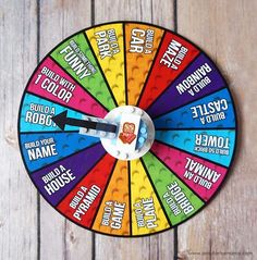 a colorful wheel of fortune with words on it