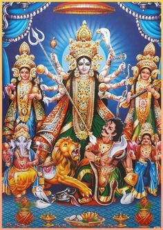 the hindu deities are depicted in this painting