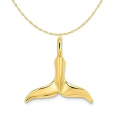 This Delicate 10K Yellow Gold 3-D Whale Tail Charm Is A Great Piece To Add To Your Jewelry Collection. The Simple Yet Elegant Design Makes It A Perfect Everyday Piece That Can Be Worn With An Array Of Outfits. You Will Love The Versatility And Style This Gorgeous Charm Brings To Any Outfit. Paired With A Sleek Top, This Charm Is The Perfect Addition To Your Day-To-Day Wardrobe. Each Piece From Carat In Karats Is Crafted With High Quality Materials, Craftsmanship, And Love, Making You Feel Confid Rose Gold Charms, Gold Skull, Bone Pendant, Gold Rope Chains, Rope Chain Necklace, Gold Cross Pendant, Whale Tail, Gold Jewelry Necklace, Of Outfits