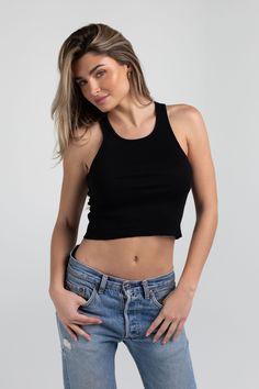 Details Jamie is your staple 90s ribbed tank featuring a raw hem and full length style that sits at the natural waistline. Made in LA Pre-washed Stretch Ribbed Tank Top For Streetwear, Black Ribbed Racerback Crop Top, Black Ribbed Racerback Tank Top, Black Ribbed Cropped Tank Top, Black Cropped Tank Top For Everyday, Ribbed Tank, The Natural, Full Length, Black