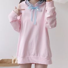 Hoodies For Teens, Pastel Hoodie, Kawaii Hoodies, Kawaii Hoodie, Estilo Harajuku, Pink Kawaii, Style Kawaii, Pink Jumper, Hoodie Jumper