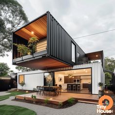 a modern house made out of shipping containers