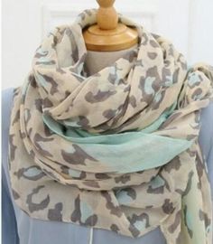 Gia Monet large leopard cheetah mint gray print scarf sarong cover up Affordable Beach Scarves For Spring, Cheetah Scarf, Scarf Autumn, Leopard Scarf, Plastic Packaging, Trendy Jewelry, Sarong, What I Wore, Autumn Fall