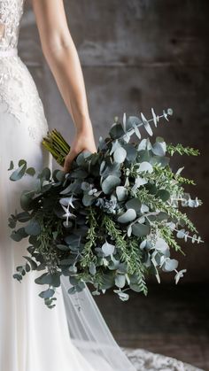 Fresh Eucalyptus Sprigs for Greenery Wedding Bouquets Simple Green Wedding Flowers, Wedding Bouquets White And Green Simple, Diy Greenery Bouquet, December Bride Bouquet, Wedding Greenery Bouquet, Spiral Eucalyptus Bouquet, Simple Wedding Bouquet Winter, Non Traditional Wedding Flowers, Flowerless Bouquet