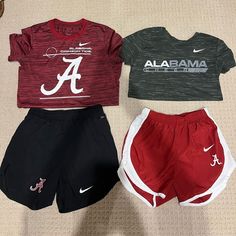 Alabama Coed Cheer Practice Wear 2022 - Two Tshirts - Two Shorts - All Nike - Sold Separately Or Together - $30 Each Or $110 All Together Cheerleading Practice Wear, Cheerleading Practice, Cheer Practice Outfits, Cheer Practice Wear, Cheer Practice, Practice Wear, Practice Outfits, Casual Preppy Outfits, Nike Red