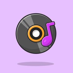 a purple and orange object with a black disk in the middle on a purple background