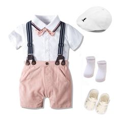 Boys' Clothing - Momorii Summer Cotton Outfits, Baby Boy Fashion Summer, Birthday Fashion, Solid Jumpsuit, Shoes Socks, Romper Suit, Smart Outfit