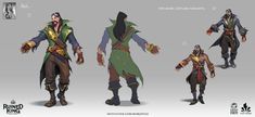 the concept art for an upcoming video game, featuring character creation and character development work