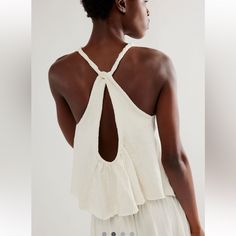 Nwt Free People Bandit Top Size Extra Small Color Ivory. Super Cute Top. See Pics For Details Ships Out Same Day White Cropped Tie Back Top, Linen Tie Back Top For Brunch, Cream Sleeveless Linen Top, Cropped Cream Top For Vacation, White Summer Top With Tie Back, White Tie-back Summer Top, White Tie-back Tops For Spring, White Tie Back Tops For Spring, Chic White Tops For Vacation