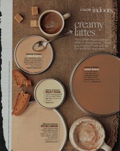 an article in the magazine features creamy lattes