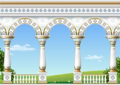 an arch with columns in the park - miscellaneous objects objects / objects clippings