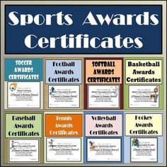 sports awards certificates are displayed on a bulletin board in front of a blackboard