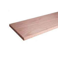 a close up of a wooden shelf on a white background