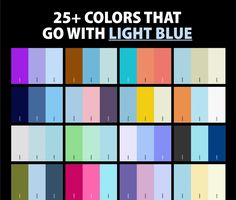 the colors that go with light blue are shown in this graphic style, which includes different shades