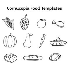 a black and white image of confectia food templates