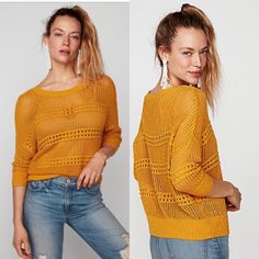 Nwot Gorgeous Open Knit Crochet Sweater In Beautiful Mustard Color. Relaxed Style Can Be Worn Off The Shoulder. Measurements Bust- 23” Length - 24.5” Yellow Soft Knit Sweater For Spring, Spring Yellow Soft Knit Sweater, Yellow Casual Knit Top For Fall, Casual Yellow Soft Knit Sweater, Casual Yellow Knit Top For Fall, Spring Yellow Soft Knit Tops, Fall Yellow Knit Top, Casual Yellow Soft Knit Top, Yellow Knit Top For Winter