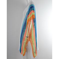 White Hollow-out Rainbow Kimono Knit Beachwear Knit Beachwear, Rainbow Kimono, Beachwear Swimwear, Beach Cover Ups, Swimwear Beach, Cover Up, Rainbow, Knitting, White