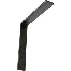 a black metal shelf bracket on a white background