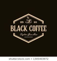 a black coffee logo on a dark background