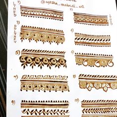 several different types of hendi designs on a piece of paper