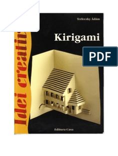 a book with an image of a house in the middle and text that reads kirigami