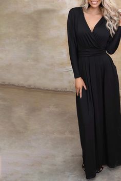 Black Wrap V Neck Dolman Sleeve Pleated Maxi Dress High Waist Maxi Dress, Black Wrap, Pleated Maxi Dress, Pleated Maxi, Dress Size Chart, Women Dresses, Dolman Sleeve, Neck Designs, Maxi Dresses