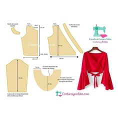 the sewing pattern shows how to sew an open - back top