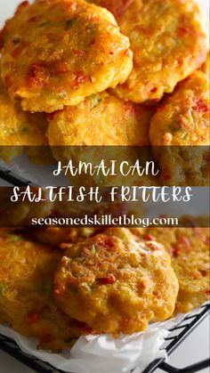 Jamaican Saltfish Fritters also known as Stamp and Go are a delicious savoury fritter recipe. These tasty treats come together in no time by combining a batter of veggies, seasonings, and salted codfish. It’s then fried until golden and crispy with a soft chewy center! Serve for breakfast, as an appetizer or enjoy as a snack throughout the day! Jamaican Saltfish Fritters Recipe, Jamaican Snacks, Saltfish Fritters, Stovetop Recipes, Guyanese Food, Cooking Soul Food, Caribbean Foods, Guyanese Recipes, Salt Fish