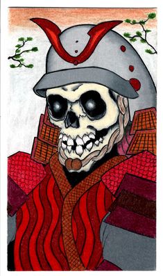 Samurai Ghost in colored pencil, skull Samurai with helmet. Skull Samurai, Colored Pencil Art, Tattoo Flash Art, Vintage Pin Up, Color Pencil Art, Pin Up Style, Colored Pencil, Pencil Art, Flash Tattoo