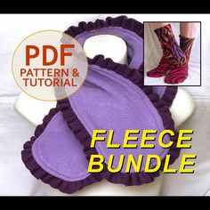 a purple piece of cloth with ruffles on it and the words fleece bundle