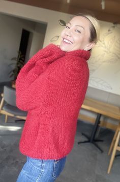 Red Turtleneck Mohair Sweater Handknit Mohair Red Pullover - Etsy Red Turtleneck Sweater, Luxury Christmas Gifts, Perfect Cardigan, Red Turtleneck, Womens Pullover Sweaters, Red Pullover, Turtle Neck Jumper, Luxury Christmas, Wool Turtleneck