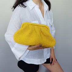 "🏖️ Embrace summer vibes with our Yellow Straw Summer Pouch Bag - a modern and natural wicker handmade clutch for women, elegantly crafted from straw raffia. 🌞 Get ready for the summer of 2024 with our stylish and versatile yellow summer bag, meticulously handcrafted with eco-friendly paper yarn. 🌼 This yellow pouch bag is the perfect accessory for women who want to embrace the season with a touch of crochet charm and natural elegance. 👜 Available in three convenient sizes - small, medium, a Summer Handheld Pouch For Daily Use, Chic Summer Straw Pouch Bag, Chic Summer Crochet Pouch Bag, Chic Summer Travel Pouch, Trendy Beach Pouch For Summer, Trendy Beach Clutch In Pouch Style, Trendy Summer Beach Pouch, Summer Vacation Clutch Bag, Spring Vacation Clutch Bag