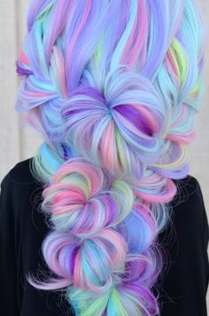 Unicorn Hair Color, Cotton Candy Hair, Vivid Hair Color, Candy Hair, Hair Color Crazy, Special Occasion Hairstyles, Hair Color Pastel