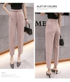 Office Lady Elegant Pencil Pants Spring Korean Style All-match Straigh – jetechband Spring Stretch Bottoms For Office, Spring Office Lady Trousers, High Waist Spring Bottoms For Office, Spring Office Lady Bottoms For Office Wear, Spring Non-stretch Office Pants, Spring Office Lady Business Casual Bottoms, Spring Office Style Bottoms With Pockets, Spring Office Lady Bottoms For Business Casual, Spring Business Casual Office Bottoms